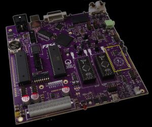 F256jr motherboard with wi-fi module position highlighted